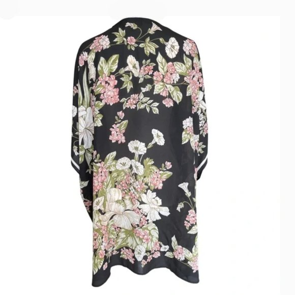 MAX STUDIO FLORAL PRINT KIMONO TOPPER - Picture 2 of 3
